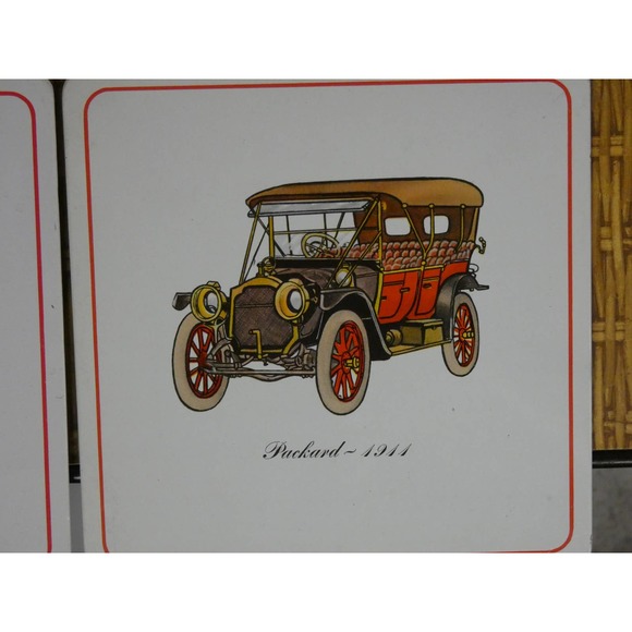 Vintage Pro-Tex Metal Trivet Antique Car Hot Pad 1950's Set of 4 - Picture 4 of 8